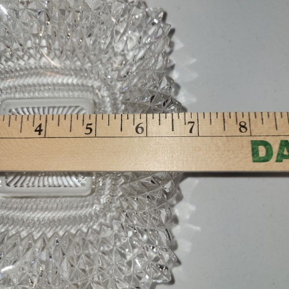 Indiana Glass Vintage 1940s Diamond Candy Dish Bowl Ruffled Edge Made in USA - Picture 6 of 7